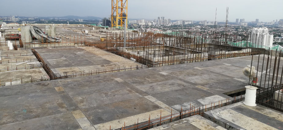 BLOCK A-ZONE 4 & 5 LEVEL 36 - SLAB FORMWORK COMPLETED